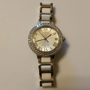 Mamona Women's Quartz Rhinestone Accented Bezel Ceramic/Stainless Steel Watch